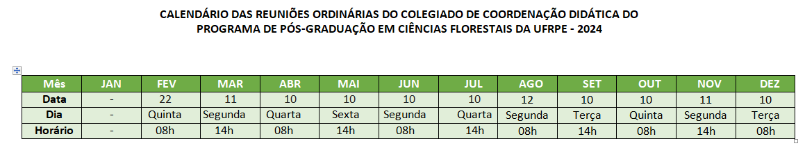 Calendário do CCD 2024